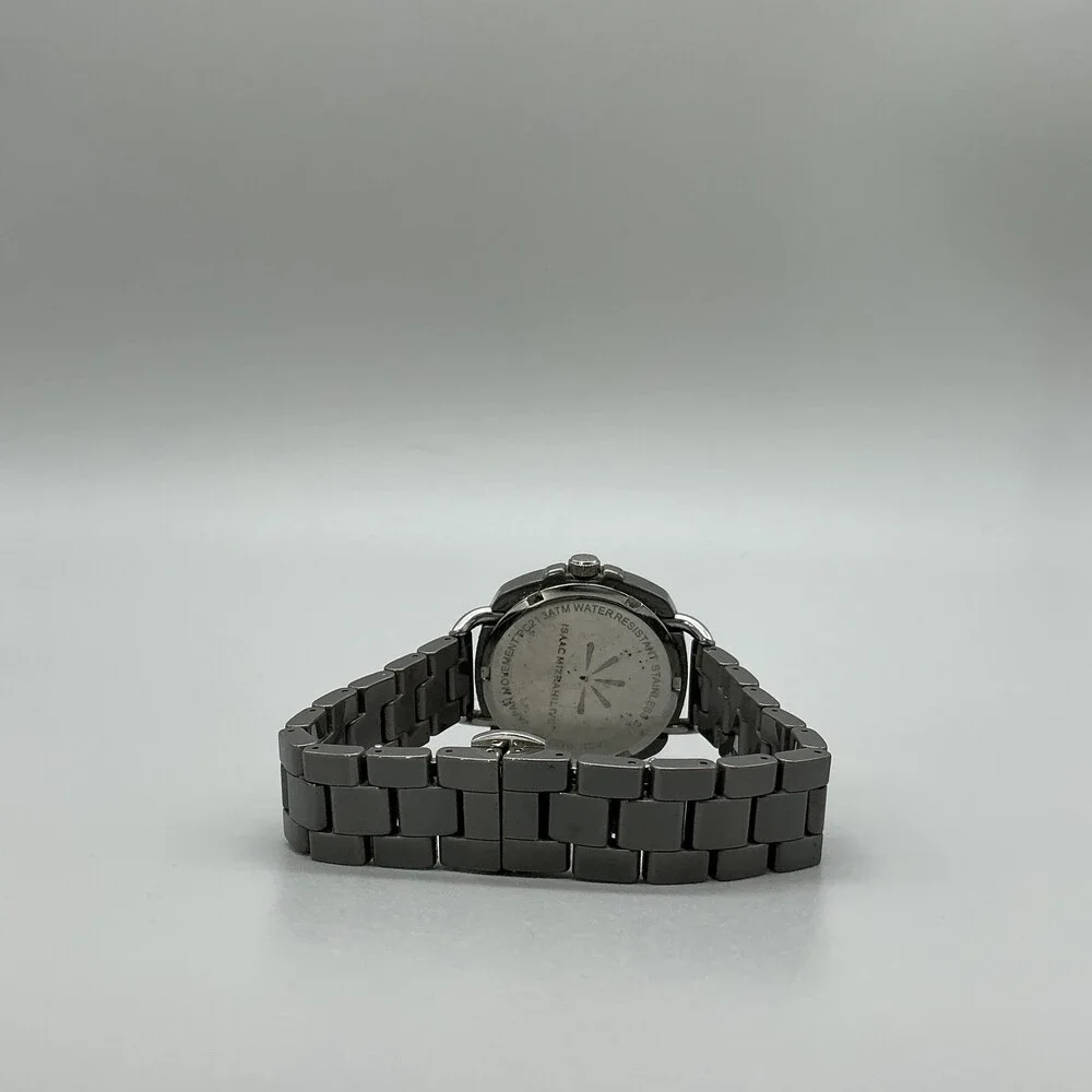 Isaac Mizrahi Live Womens Watch 35mm Gray Stainless Bracelet New Battery 7.5